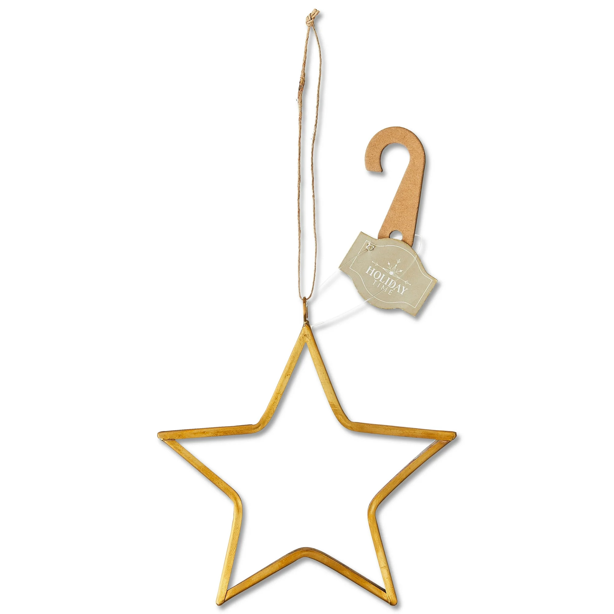 Gold Glass with Brass Edge Star Christmas Ornament, 5", 8 Count, by Holiday Time | Walmart (US)