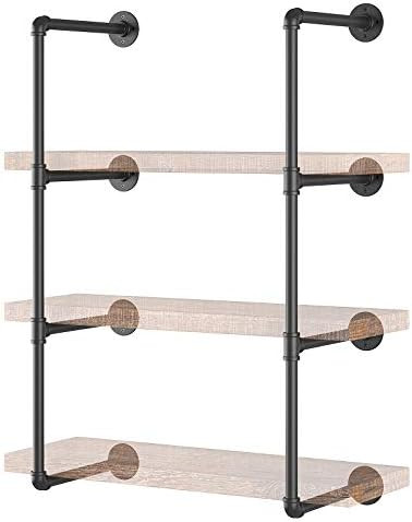 Yuanshikj 2Pc (42" tall ) (12"deep ) Industrial Wall Mount iron Pipe Shelf Shelves Shelving Brack... | Amazon (US)