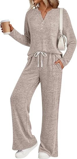 LILLUSORY Womens 2 Piece Lounge Sets Winter Outfits 2026 Sweatsuit Matching Pjs Airport Vacation ... | Amazon (US)