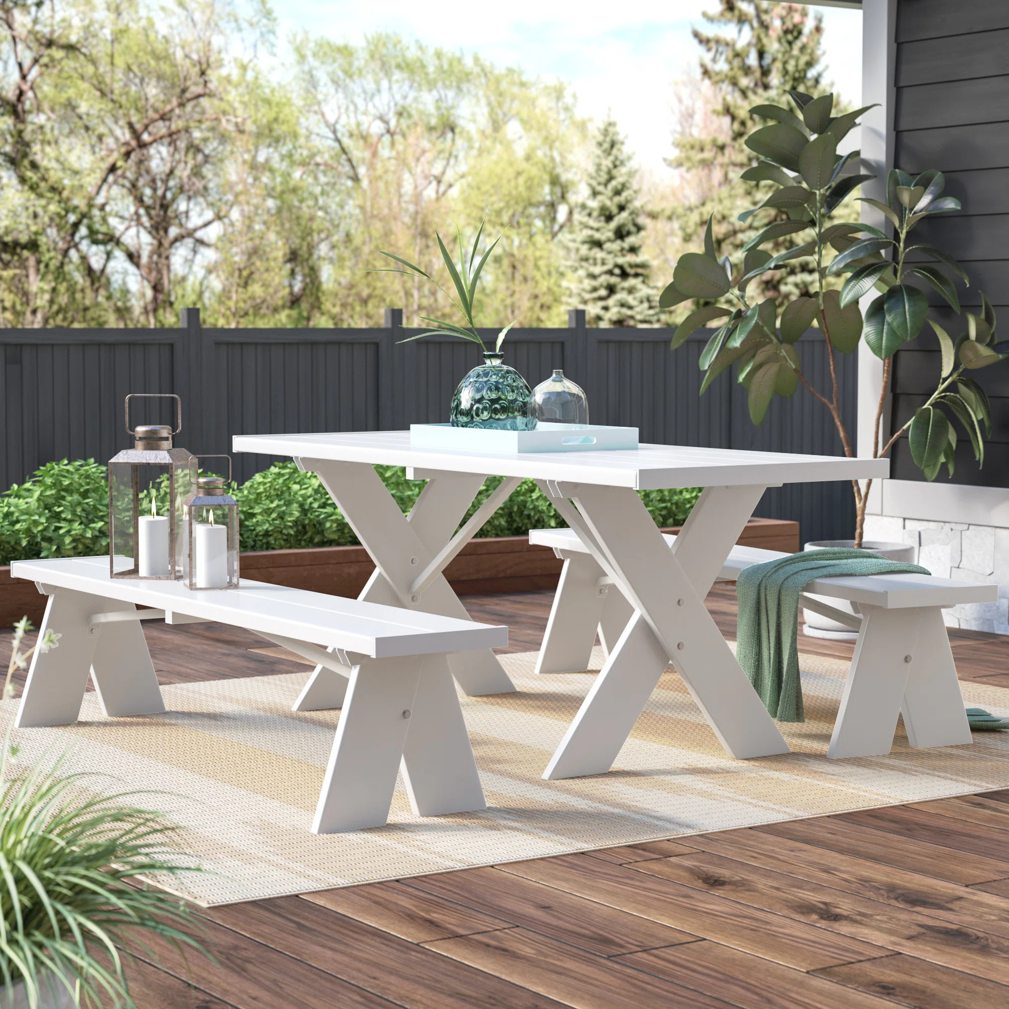 Wyona 6 - Person Wood Patio Dining Set with Rectangular Table | Wayfair North America