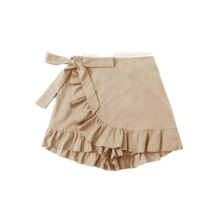 Casual Solid Skort Khaki Plus Size Shorts (Women s) | Walmart (US)
