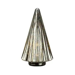 12" Lighted Yellow Mercury Glass Christmas Tree Tabletop Decoration - Bed Bath & Beyond - 2359897... | Bed Bath & Beyond