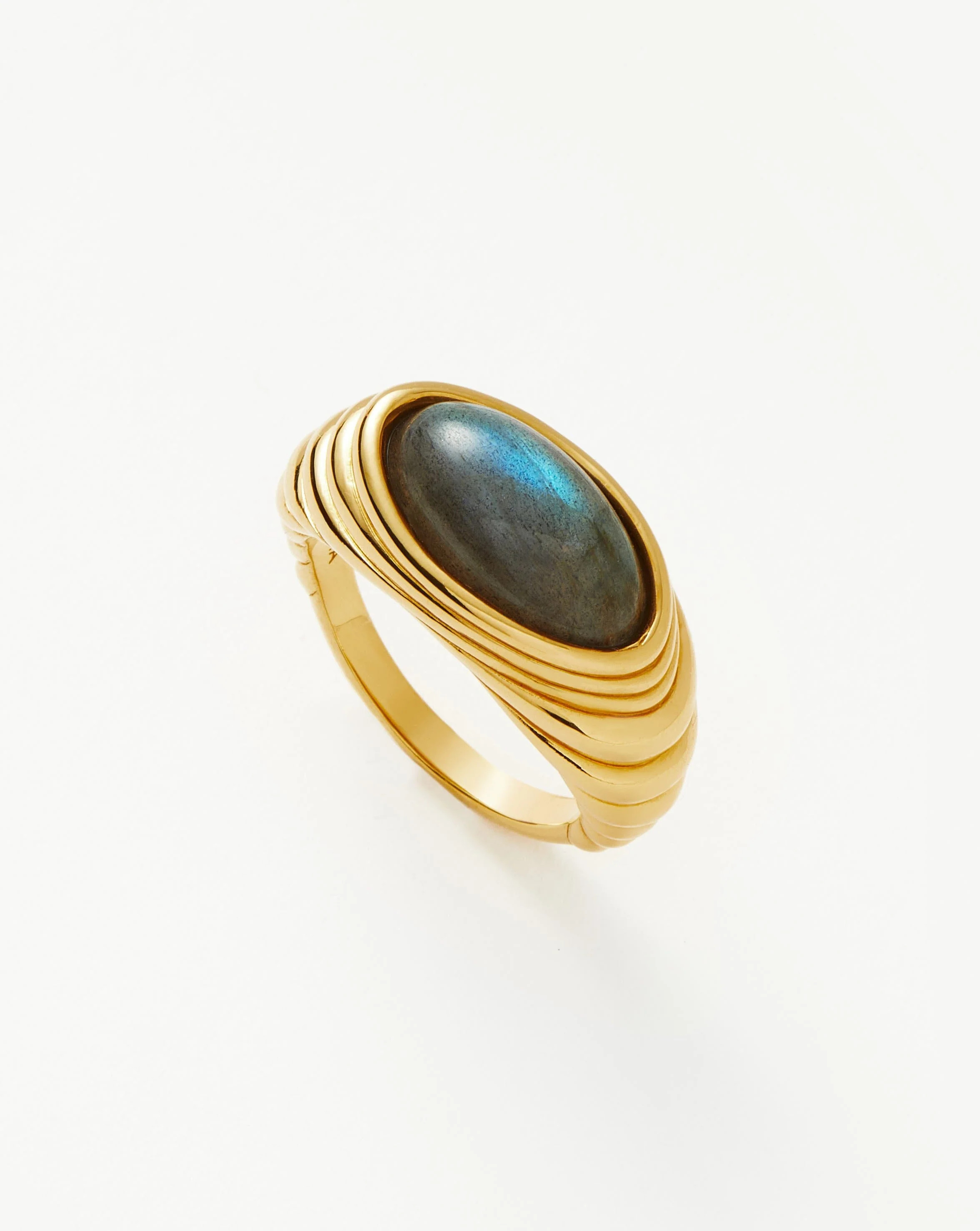 Wavy Ridge Gemstone Ring - Labradorite Stone | Missoma | Missoma UK