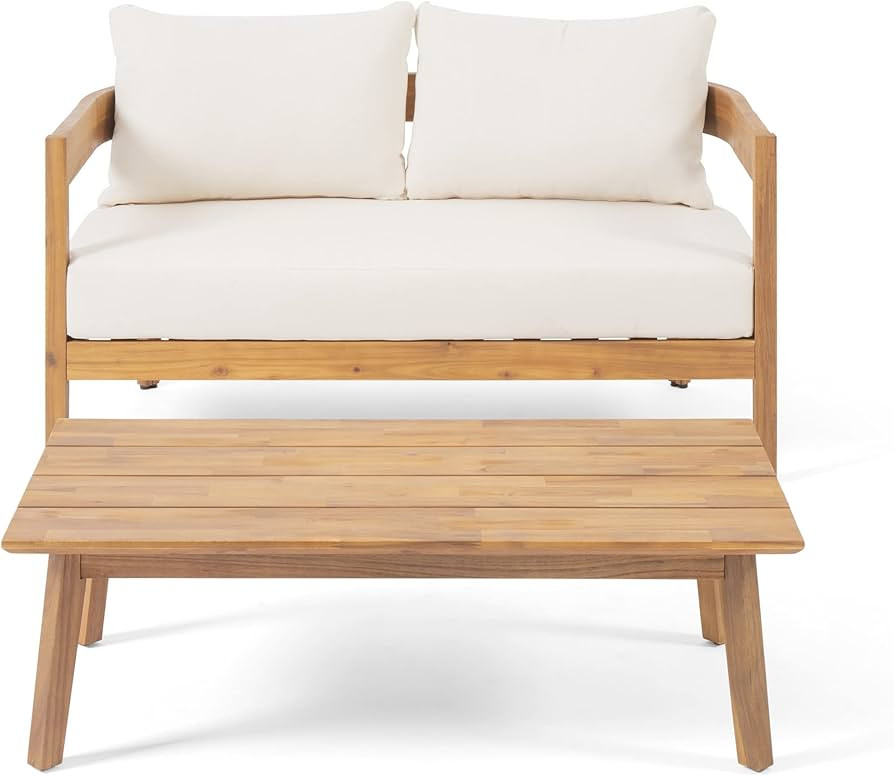 Christopher Knight Home Alina Outdoor Loveseat Set with Coffee Table, 29.50" D x 52.00" W x 31.50... | Amazon (US)