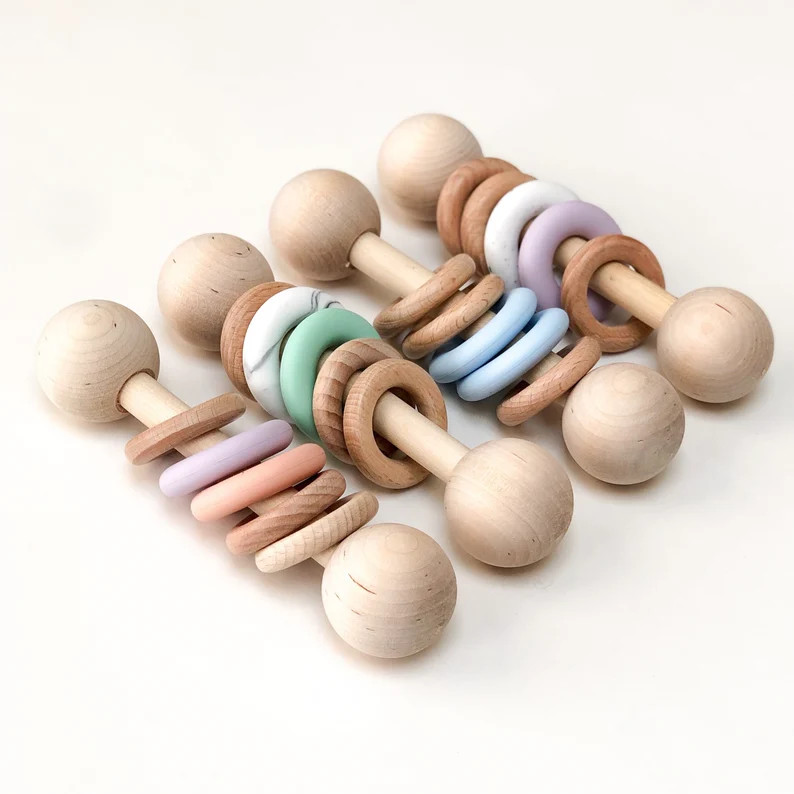 The Multi Ring Rattle  Wooden Rattle  Baby Toy  Baby Rattle | Etsy | Etsy (US)