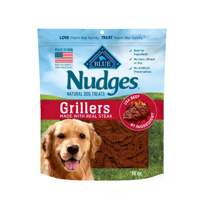Blue Buffalo Nudges Grillers Natural Dog Treats with Beef Steak - 16oz | Target