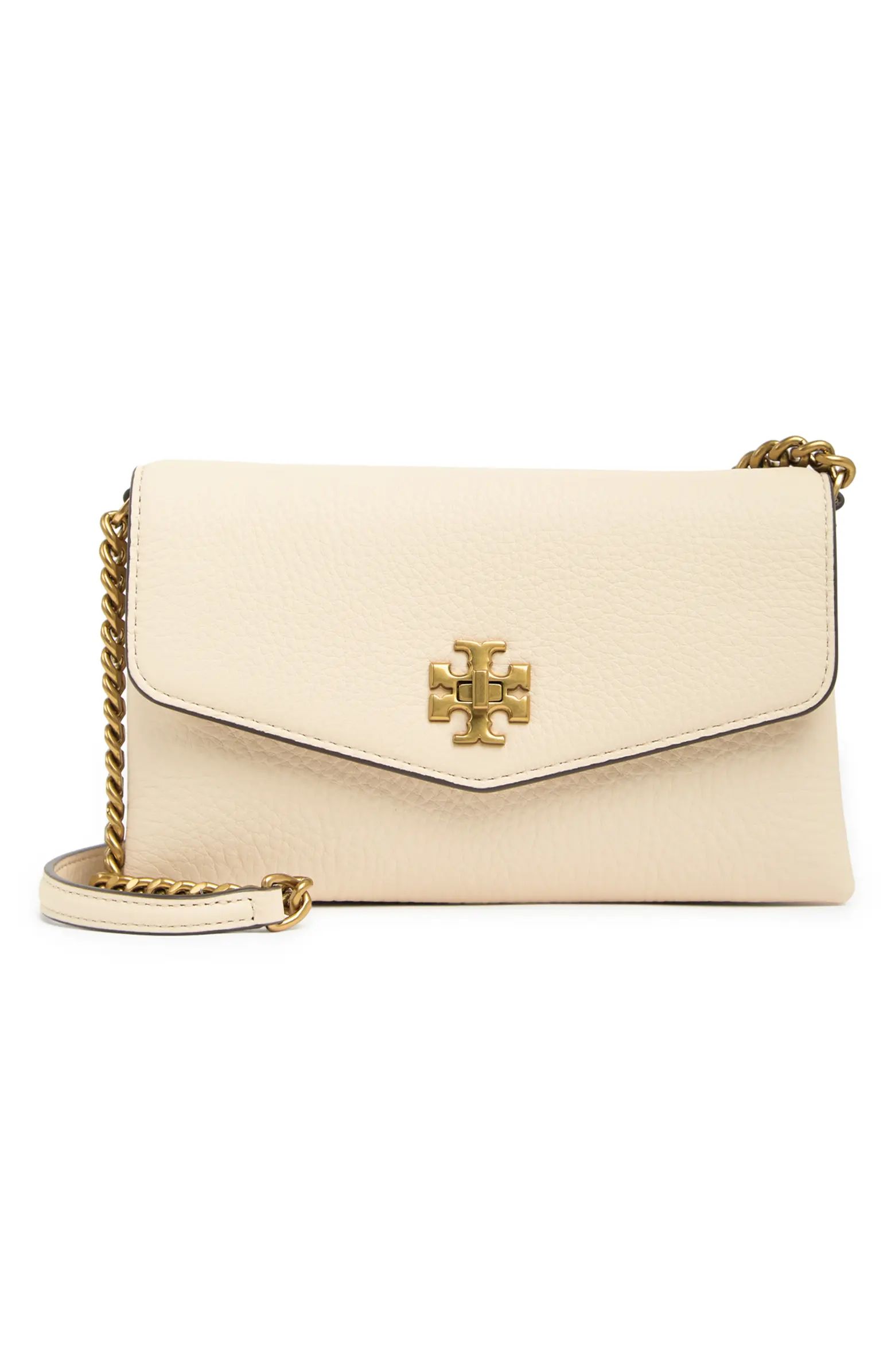 Tory Burch Kira Pebble Leather Wallet on a Chain | Nordstrom | Nordstrom