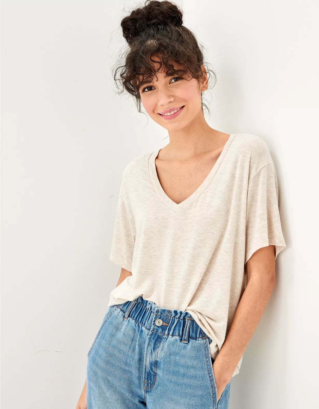 AE Oversized Soft & Sexy V-Neck T-Shirt | American Eagle Outfitters (US & CA)