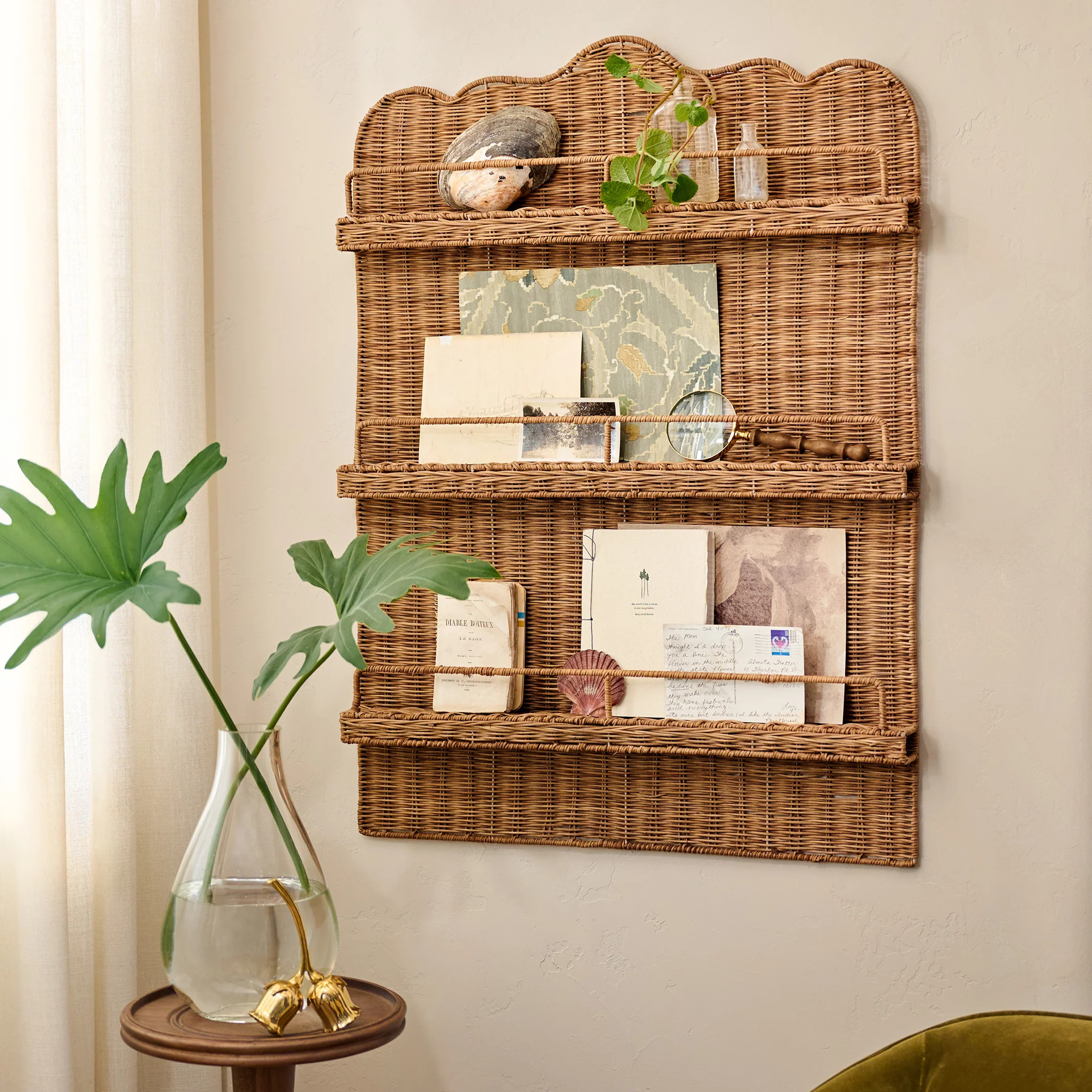 Robin Woven Rattan Display Shelf | Magnolia