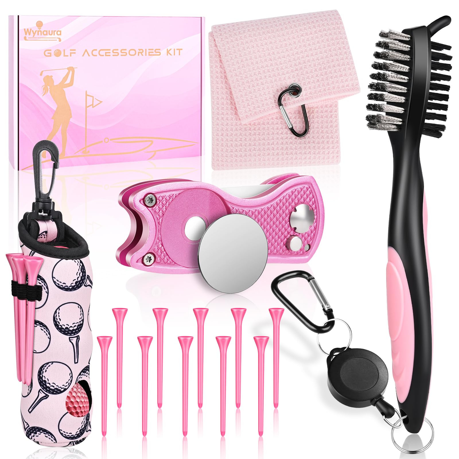 15PCS Golf Accessories Kit - Include Golf Club Cleaner Brush with Groove Cleaner Tool, Golf Ball ... | Amazon (US)