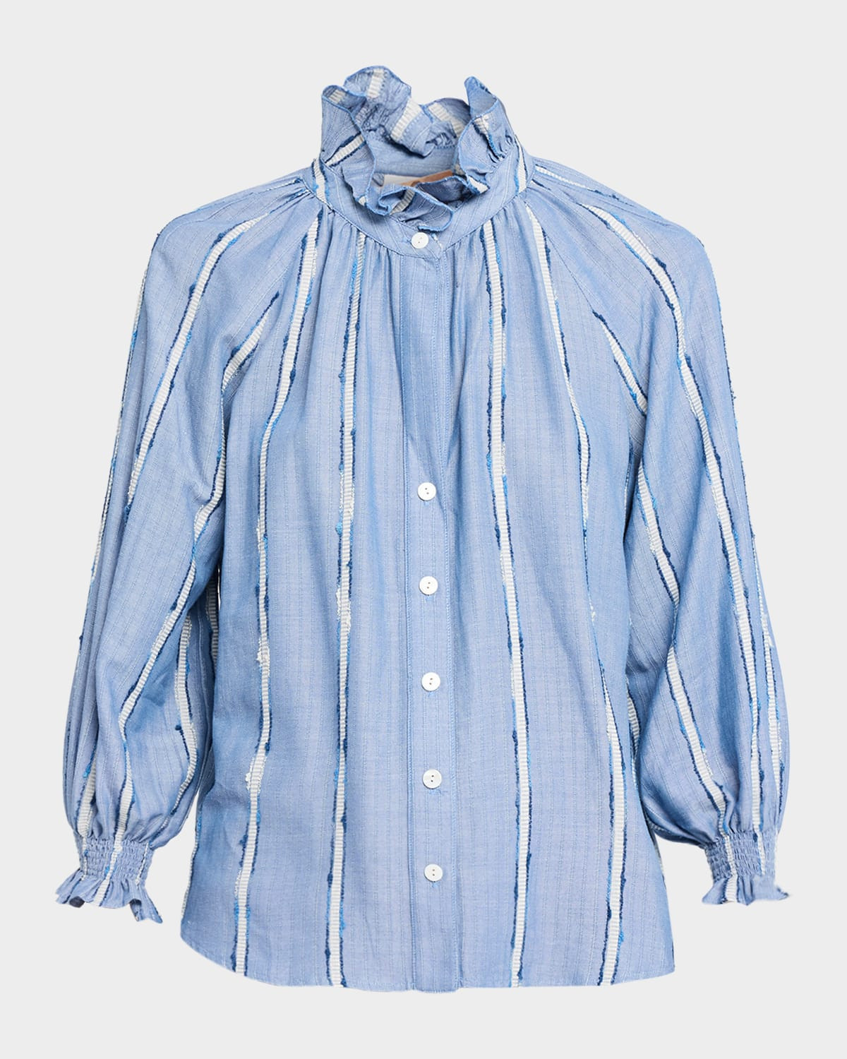 Fiona Striped Dobby Button-Down Shirt | Neiman Marcus