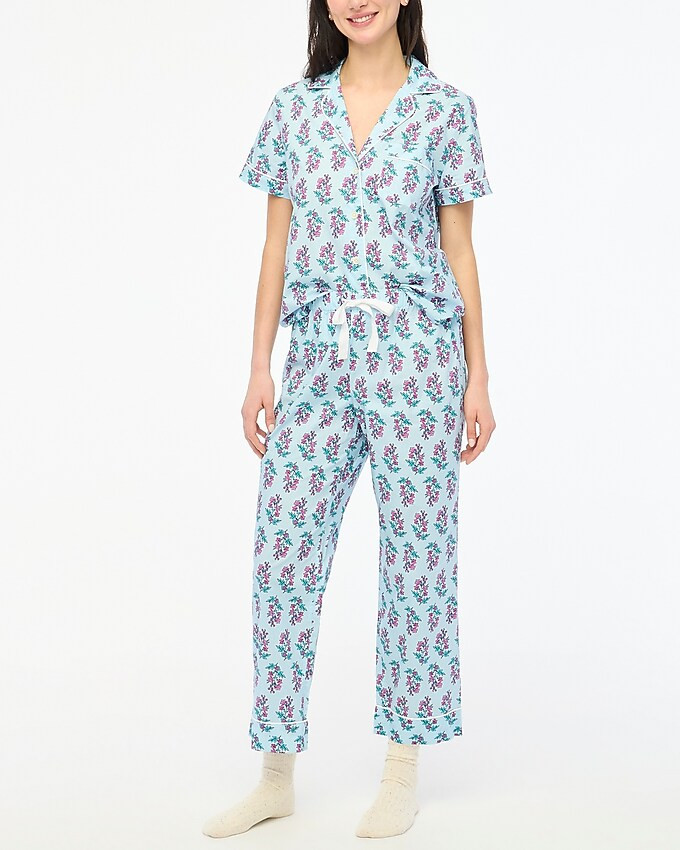 Short-sleeve pajama set with cropped pant | J.Crew Factory