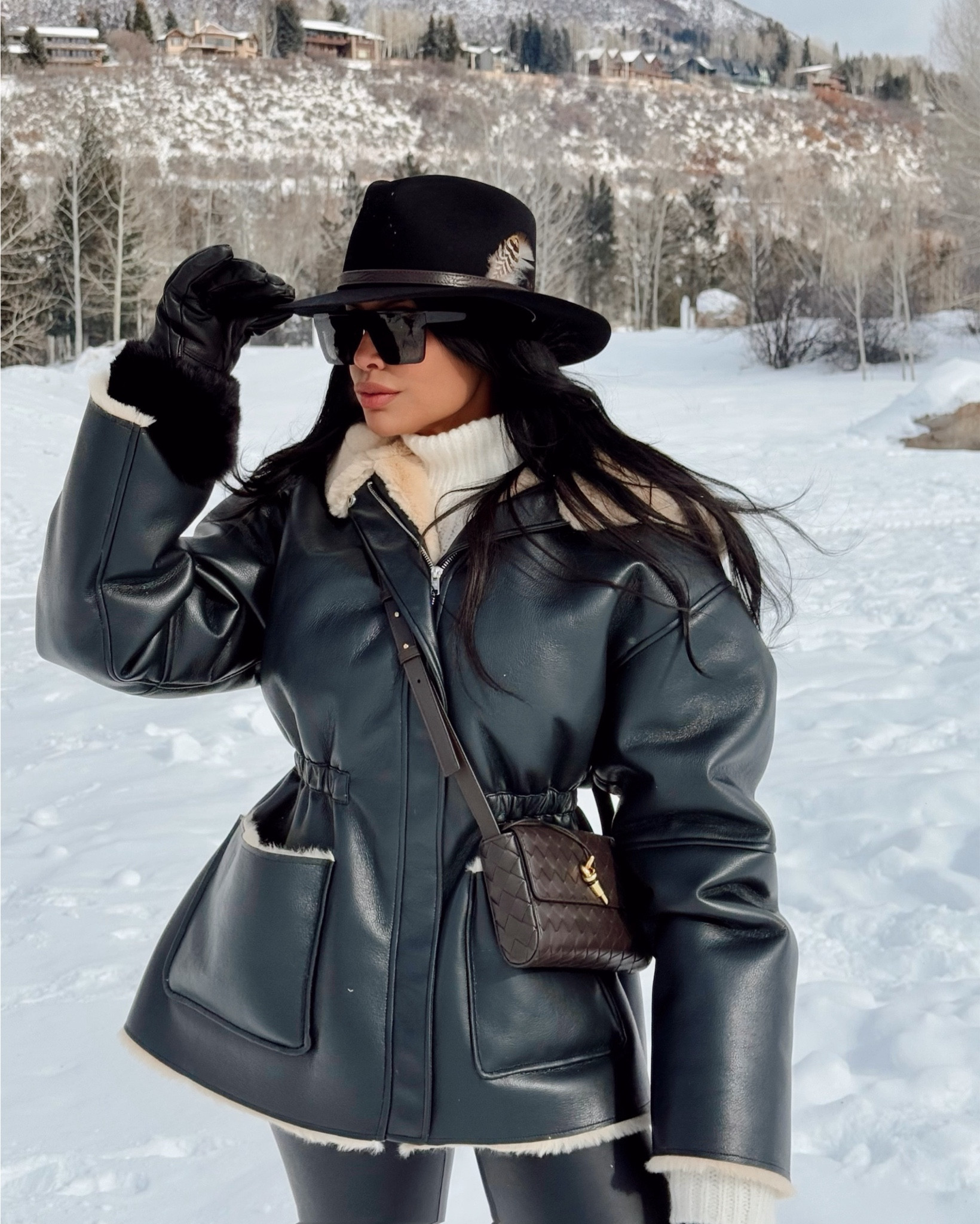 Took a little trip to Aspen! This look is an all time favorite! All leather! I got the hat at Kemo Sabe so I can’t link the exact one! Such a good classic winter look! The jacket fits oversized. I’m wearing a Small and I’m 5’6 135lbs. 

#LTKTravel #LTKSeasonal #LTKStyleTip