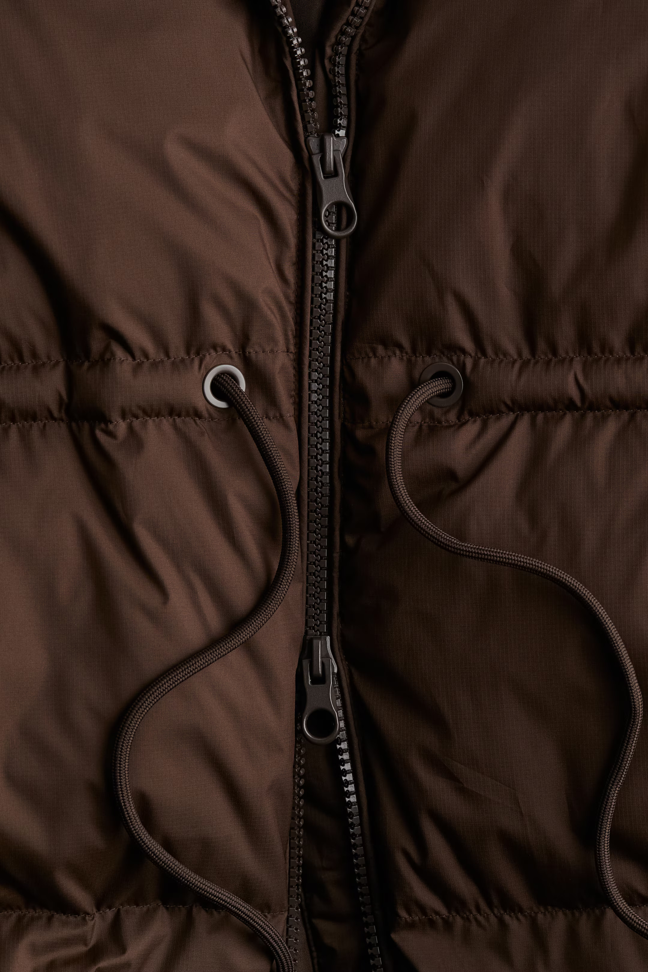 Hooded down puffer coat - Dark brown - Ladies | H&M GB | H&M (UK, MY, IN, SG, PH, TW, HK)