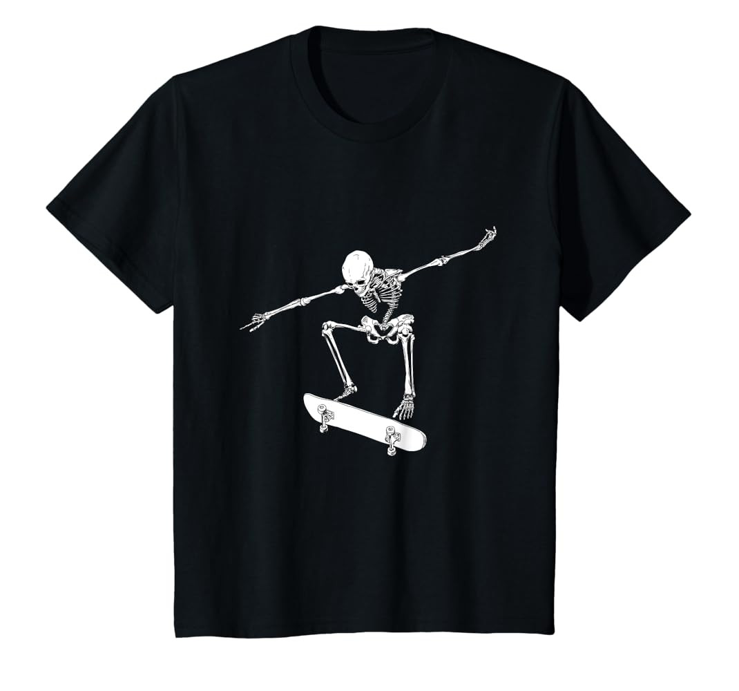 Halloween Skateboard Shirt Boy Skateboarding Men Skeleton T-Shirt | Amazon (US)
