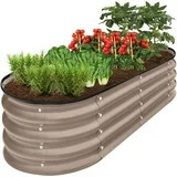 Best Choice Products 4x2x1ft Outdoor Raised Metal Oval Garden Bed, Planter Box for Vegetables, Fl... | Walmart (US)