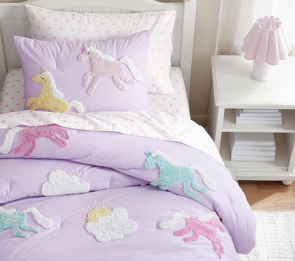 Candlewick Unicorn Comforter & Shams | Pottery Barn Kids
