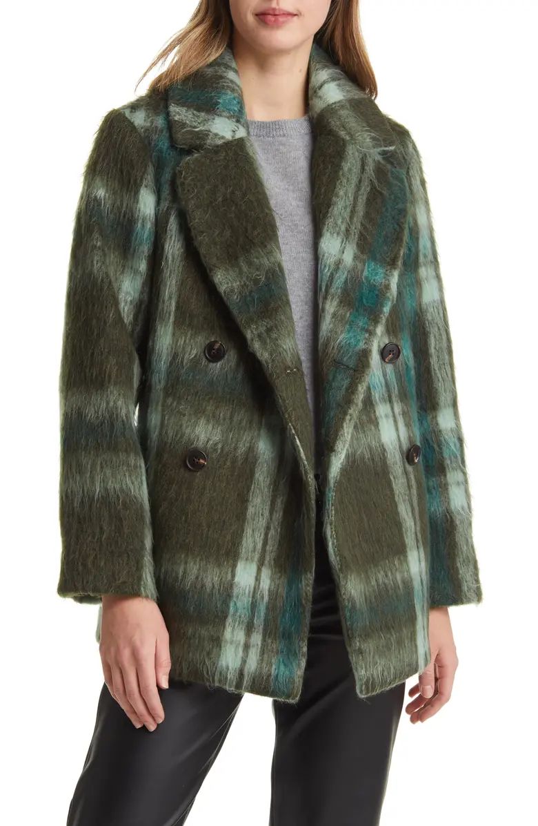 Brushed Plaid Peacoat | Nordstrom