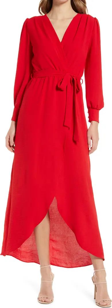 Fraiche by J Wrap Front Long Sleeve Dress | Nordstrom | Nordstrom