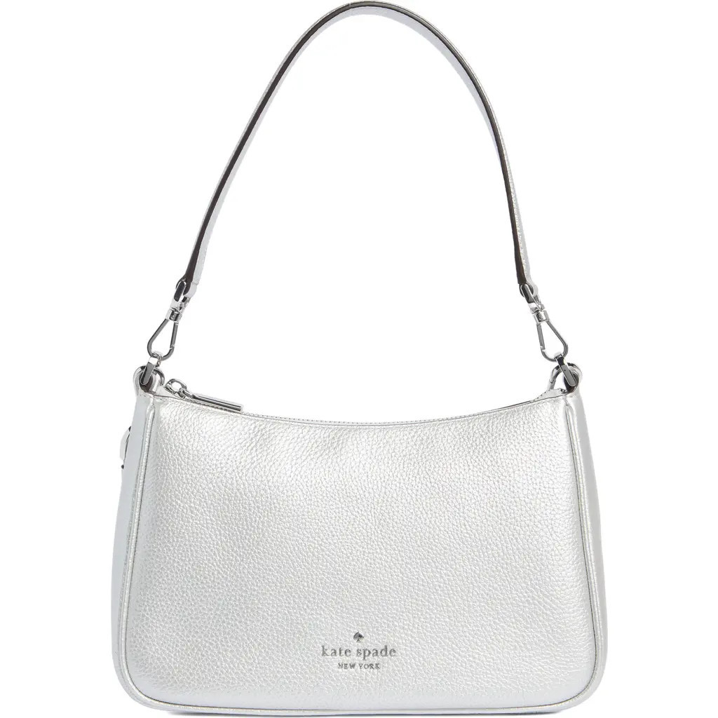 Kate Spade New York rosie metallic medium shoulder bag and pouch in Deco Silver at Nordstrom Rack | Nordstrom Rack