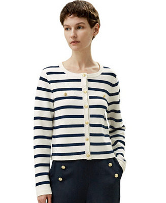 LILYSILK Women's Gariana Striped Wool Cardigan - Macy's | Macy's
