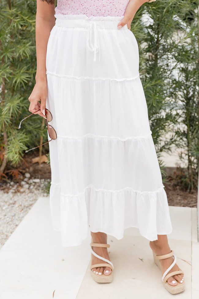 Day By Day Ivory Midi Skirt | Pink Lily