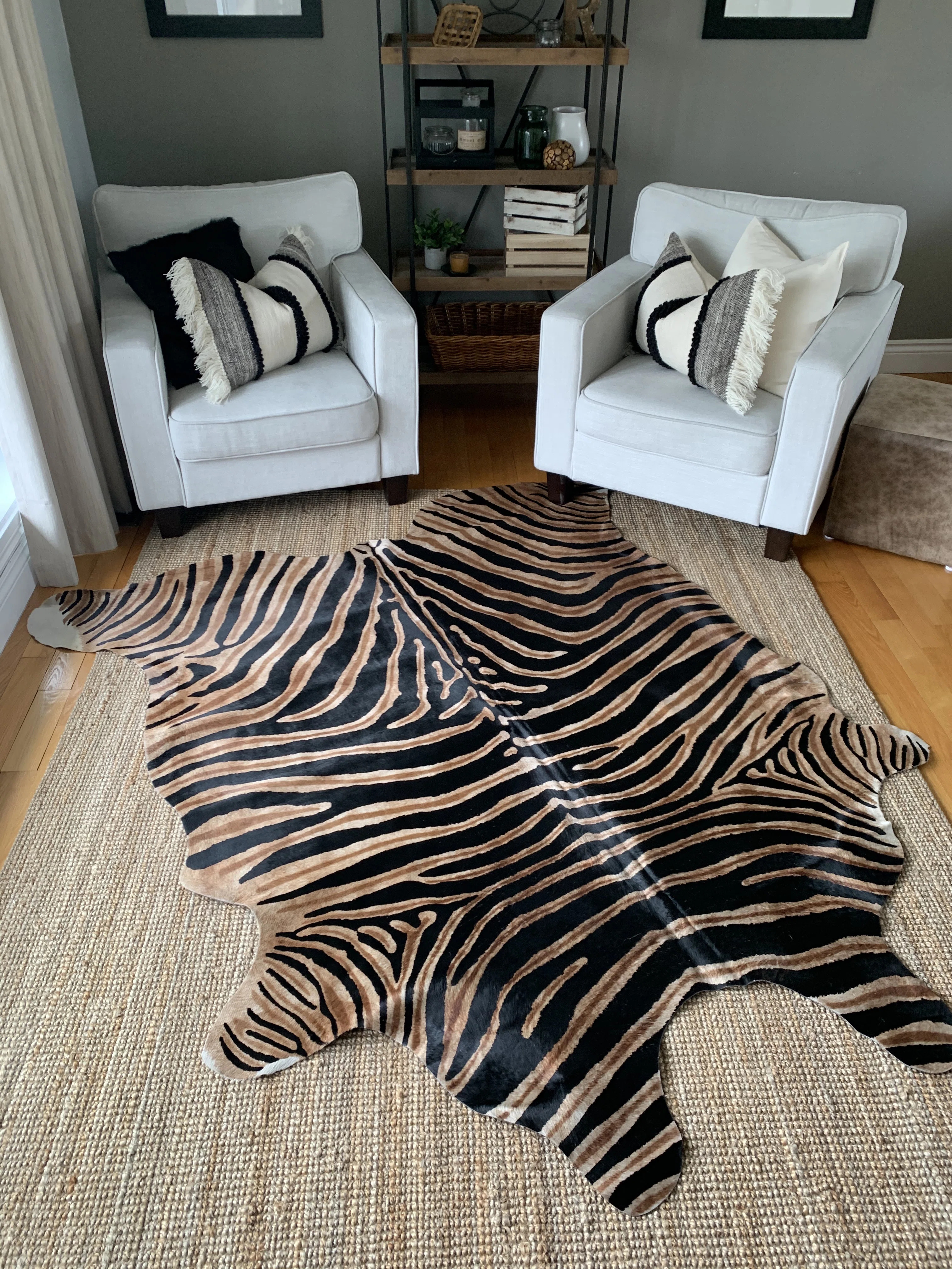 Everly Quinn Cobleskill Handmade Zebra Cowhide Dark Brown Rug & Reviews | Wayfair | Wayfair North America