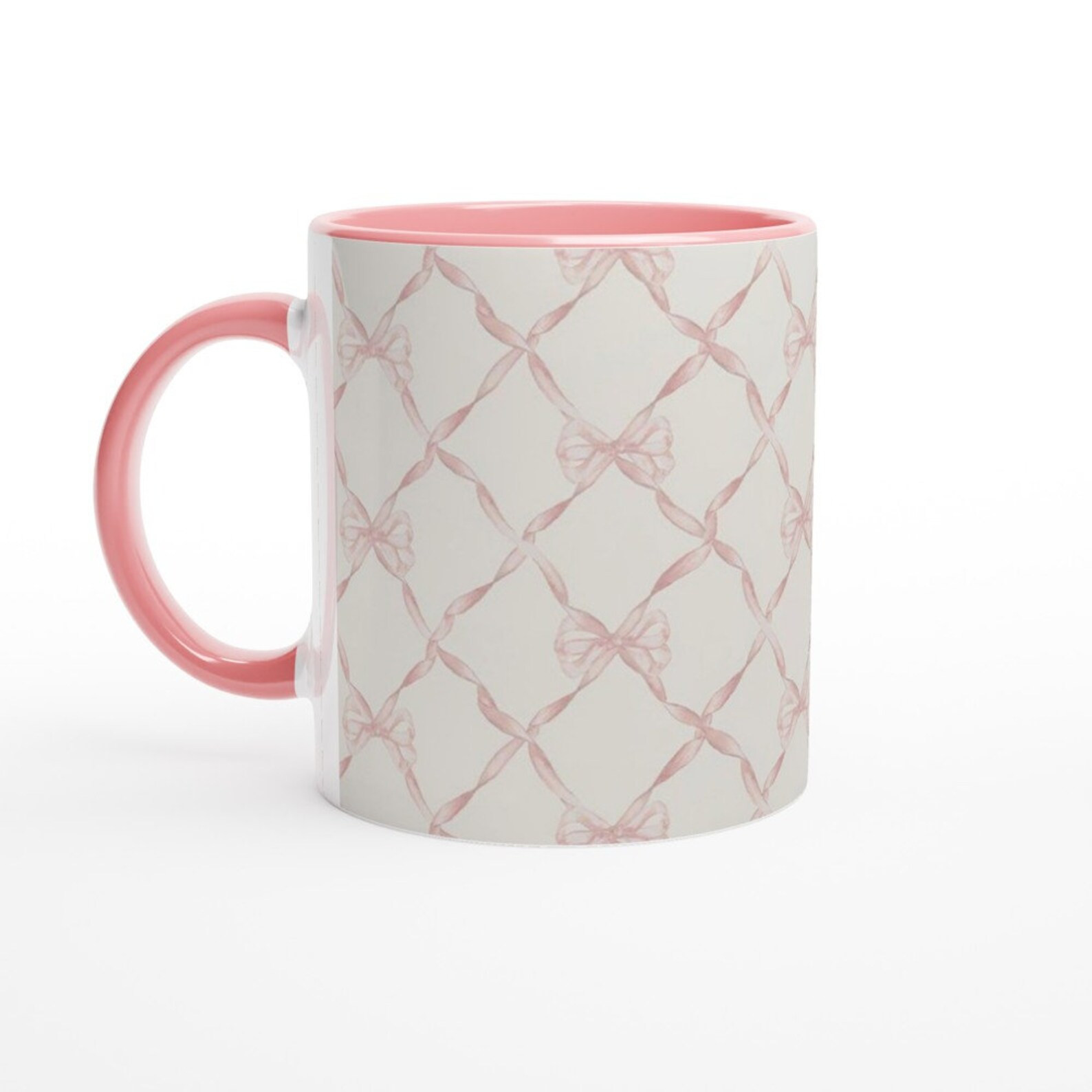 Chic Sips: Coquette Pink Bow Ceramic Mug | Etsy (US)