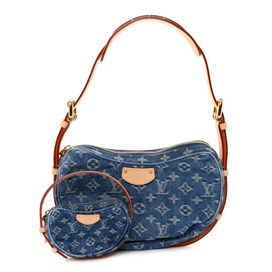 Monogram Denim Croissant MM Blue | FASHIONPHILE (US)