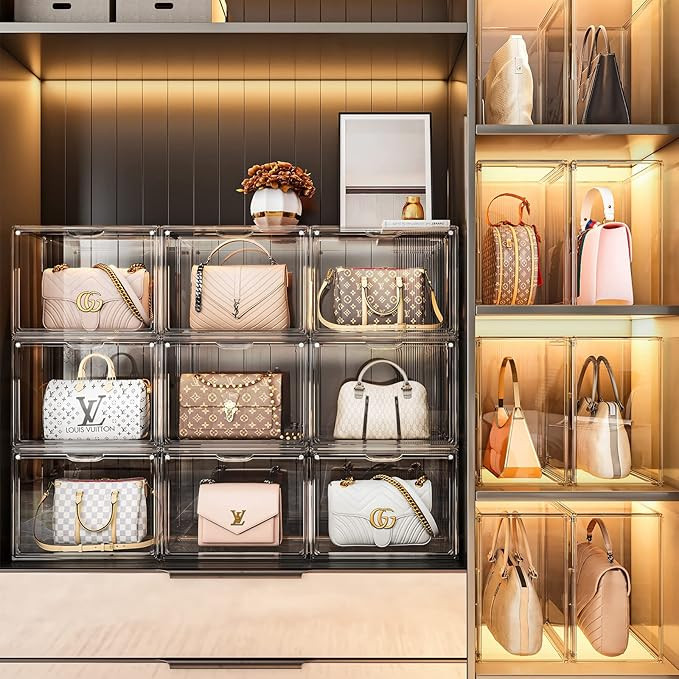 submatches Closet Organizers And Storage Clear Handbag Storage,Purse Organizer For Closet System ... | Amazon (US)