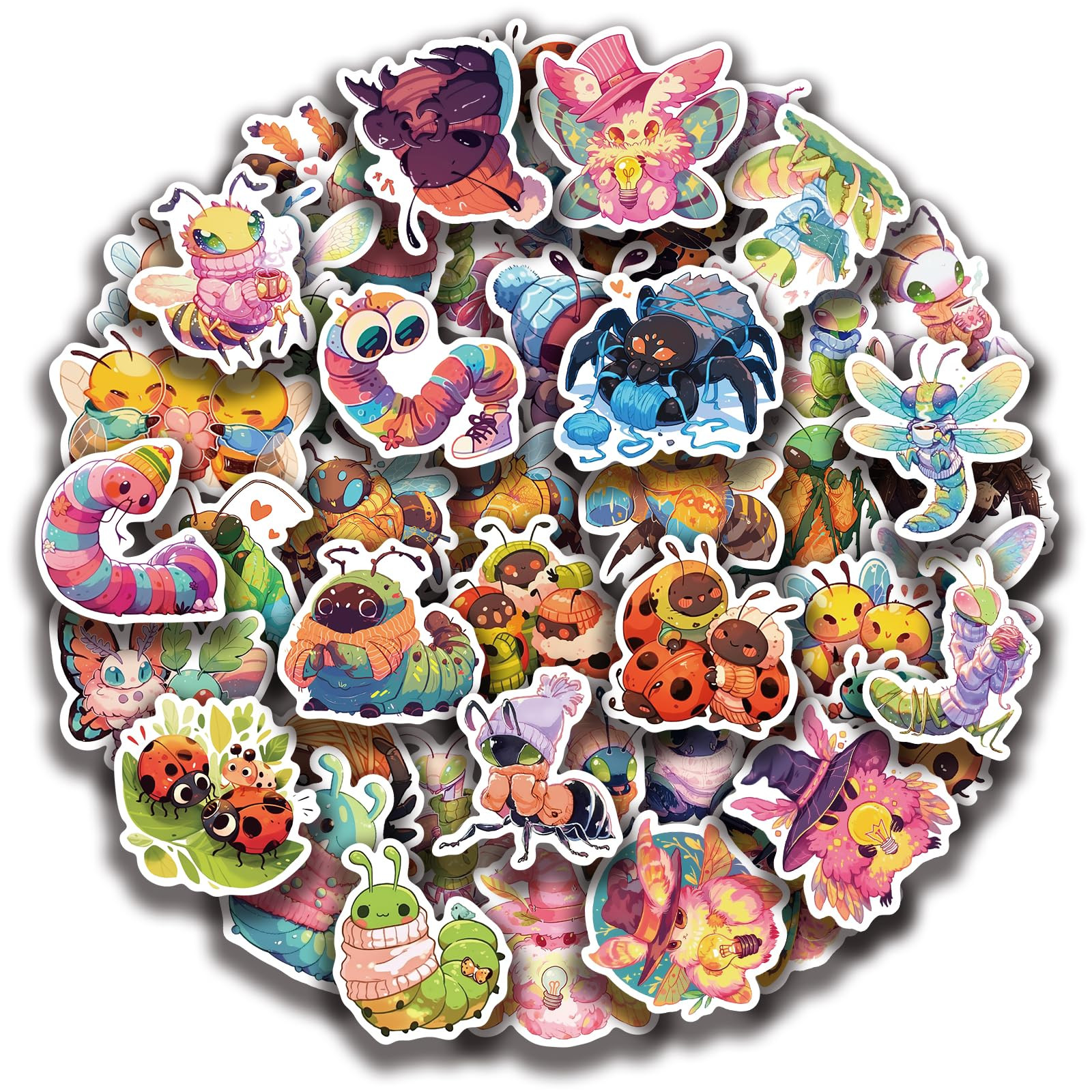 RAYNEMB Cute Bug Stickers Candy Insect Sticker 50 Pcs Colorful Nature Insect Stickers for Laptop ... | Amazon (US)