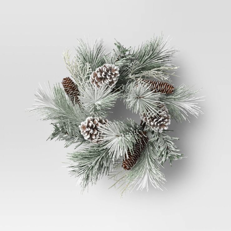 Mini Heavy Flocked Wreath - Threshold™ | Target