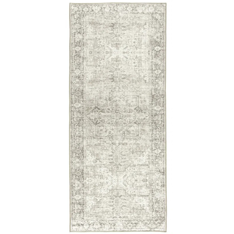 Home Machine Washable Area Rug in Beige/Ivory | Wayfair North America