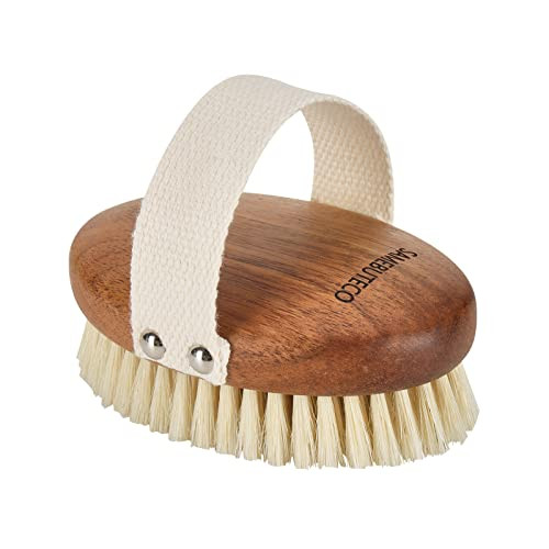 SAMEBUTECOBody Brush Solid Acacia Wood Boar Bristles Bath Brush for Skin Exfoliation,Lymphatic Dr... | Amazon (US)