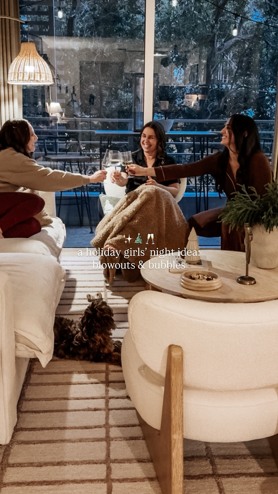 At-home blowouts, champagne, snacks, and girl talk before dinner… the perfect holiday girls’ night. 🎄✨

#holidayseson #girltime

#LTKselfcare #LTKHoliday #LTKHome