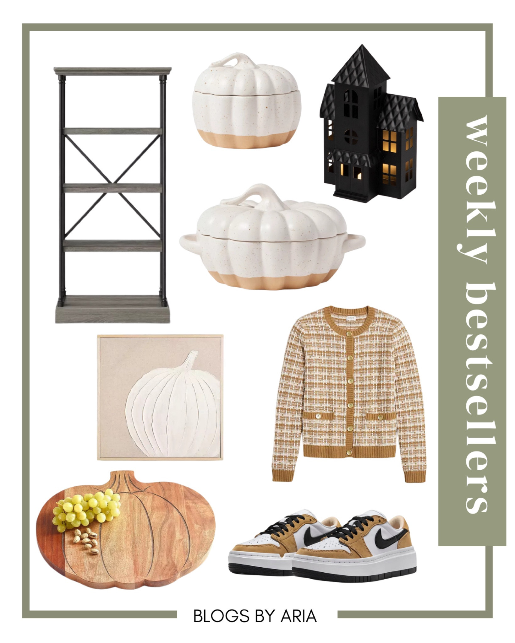 Last weeks bestsellers: bookcase, pumpkin bowls, Halloween house decor, tweed lady sweater, Nike sneakers, pumpkin wall art, wood pumpkin board 

fall decor, home decor, Halloween decor, fall style, fall outfit 

#LTKhome #LTKshoecrush #LTKfindsunder50 

#LTKSeasonal #LTKstyletip #LTKHalloween