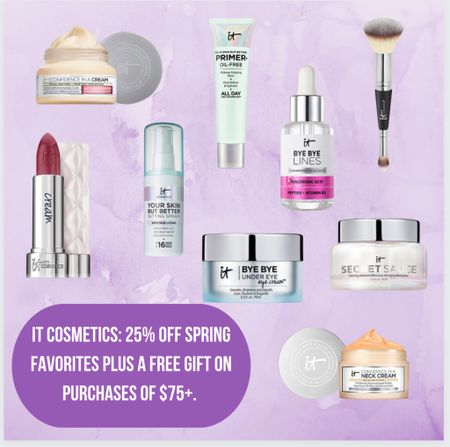 IT Cosmetics: 25% Off Spring Favorites Like Confidence In A Cream & More. PLUS A FREE Gift On Purchases of $75+. 

#LTKsalealert #LTKbeauty