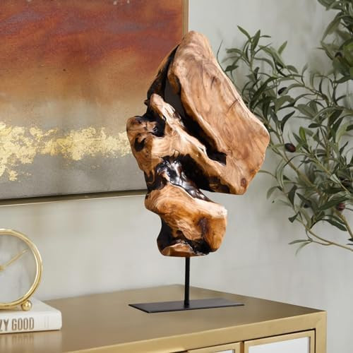 WELLAND Irregular Cedar Wood Sculpture 8.75" W x 1.75" D x 17.75" H Natural Edge Tabletop Statues... | Amazon (US)