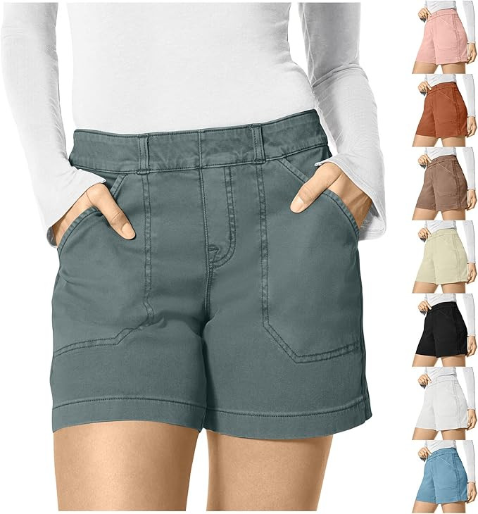 Women's Stretch Twill Shorts Regular Fit Hiking Shorts with Pockets Summer Casual Athletic Shorts... | Amazon (US)