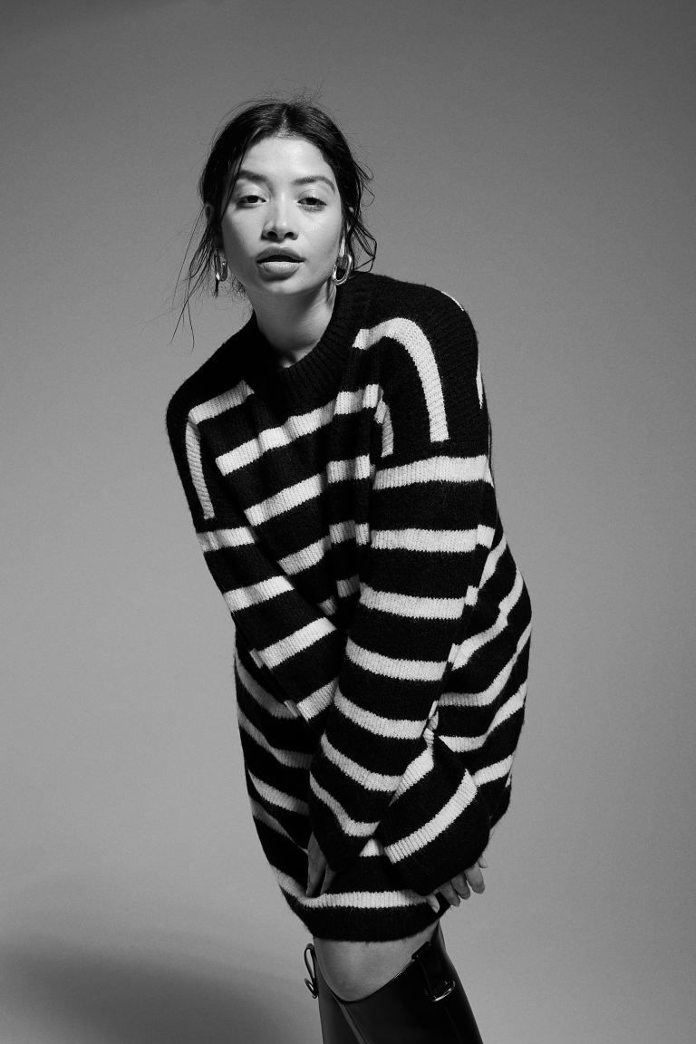 Knit Dress - Black/striped - Ladies | H&M US | H&M (US)