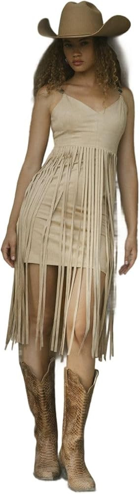 Idyllwind Women's Ramsey Concho Trim Faux Suede Mini Dress - IWFA25D3-KHK Medium US Khaki | Amazon (US)