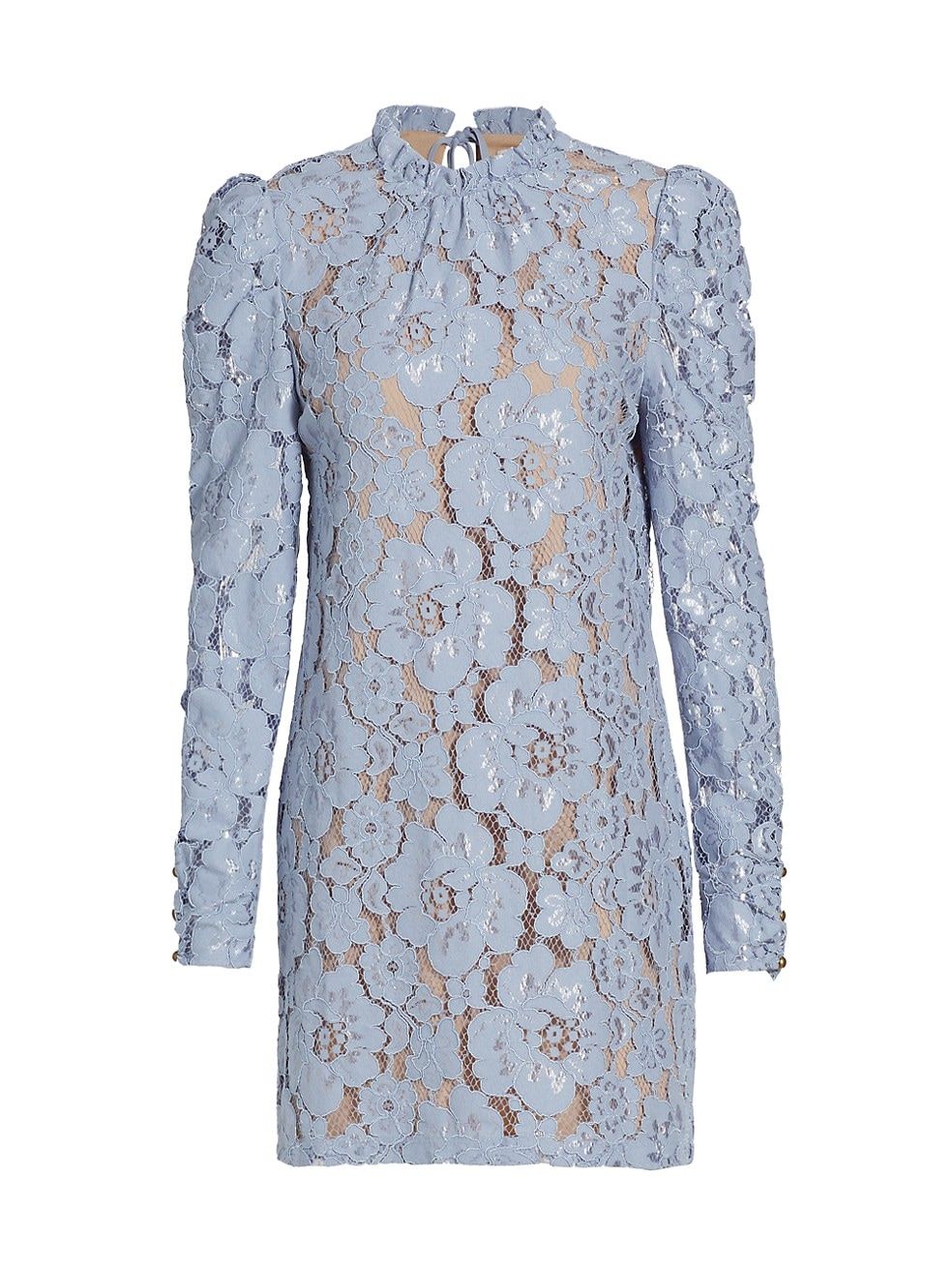 Lace Puff-Sleeve Minidress | Saks Fifth Avenue