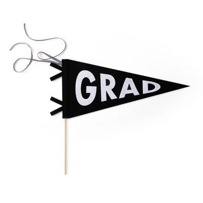 Black and White Graduate Felt Pennant Flag by Bonjour Fete | Target
