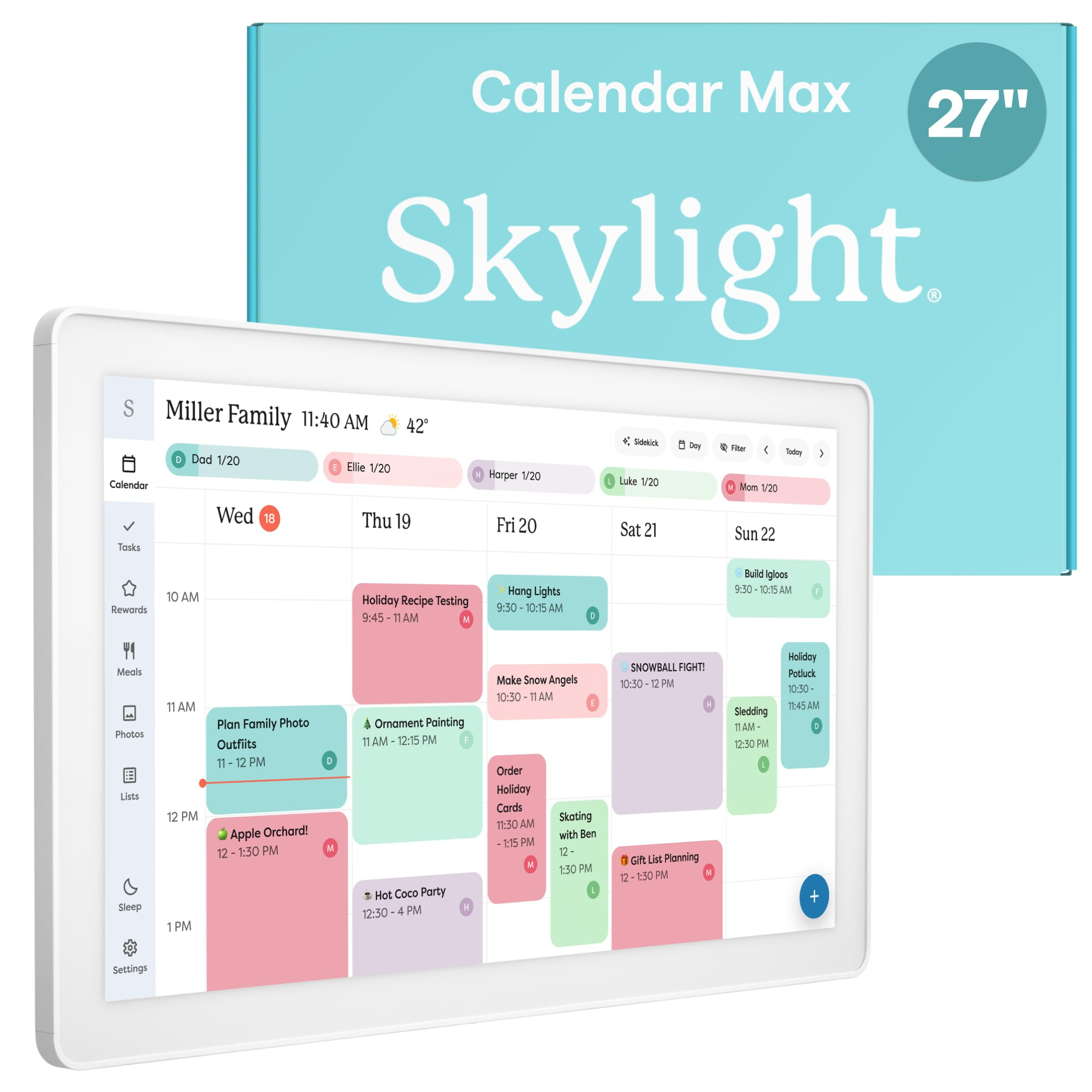 Skylight Calendar Max: 27-Inch Smart Digital Calendar & Chore Chart, Family Organizer with Intera... | Amazon (US)