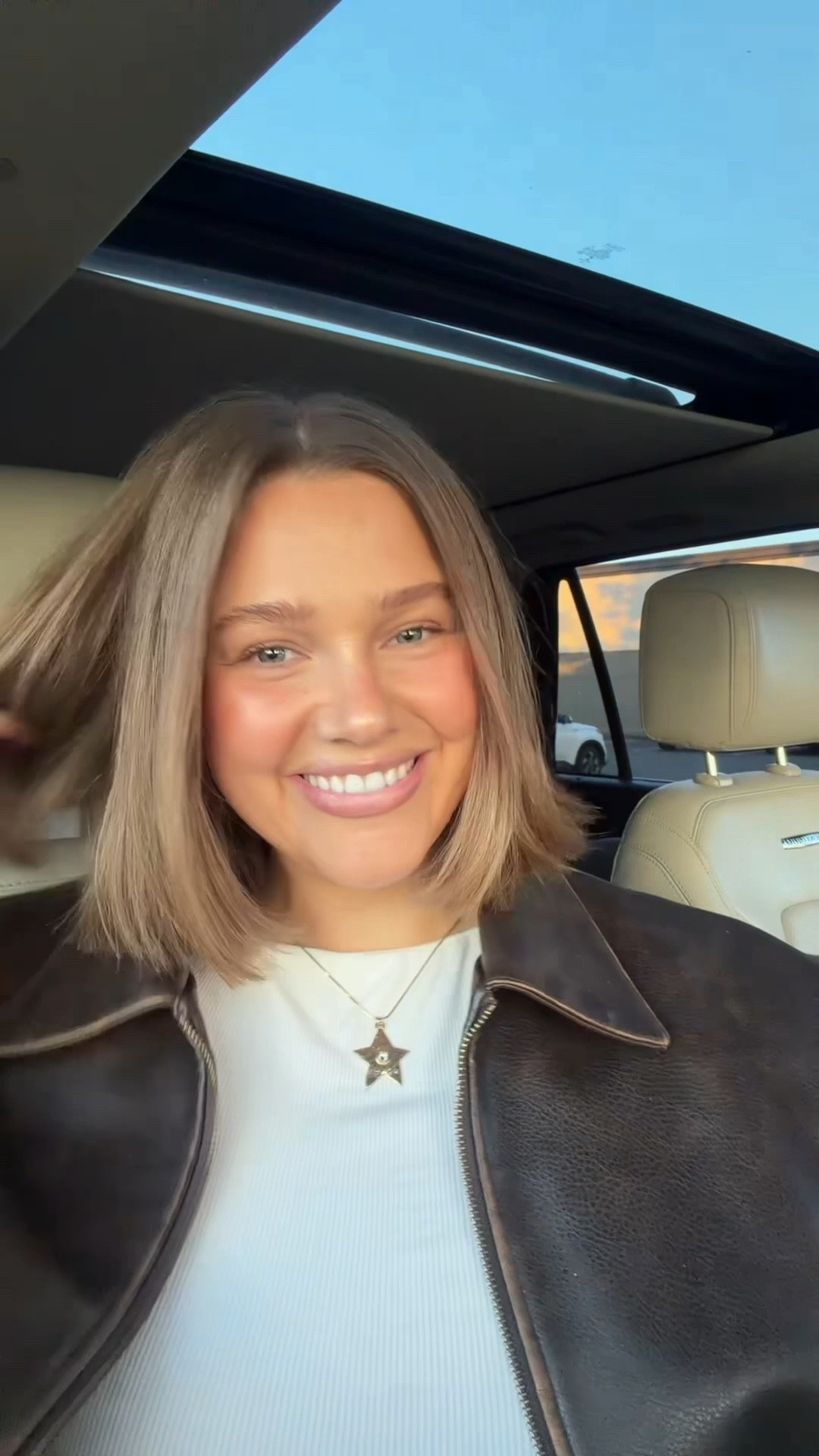 Love this star necklace and tee is from target perfect stretchy ribbed long sleeve - true to size  Jacket linked most similar! 