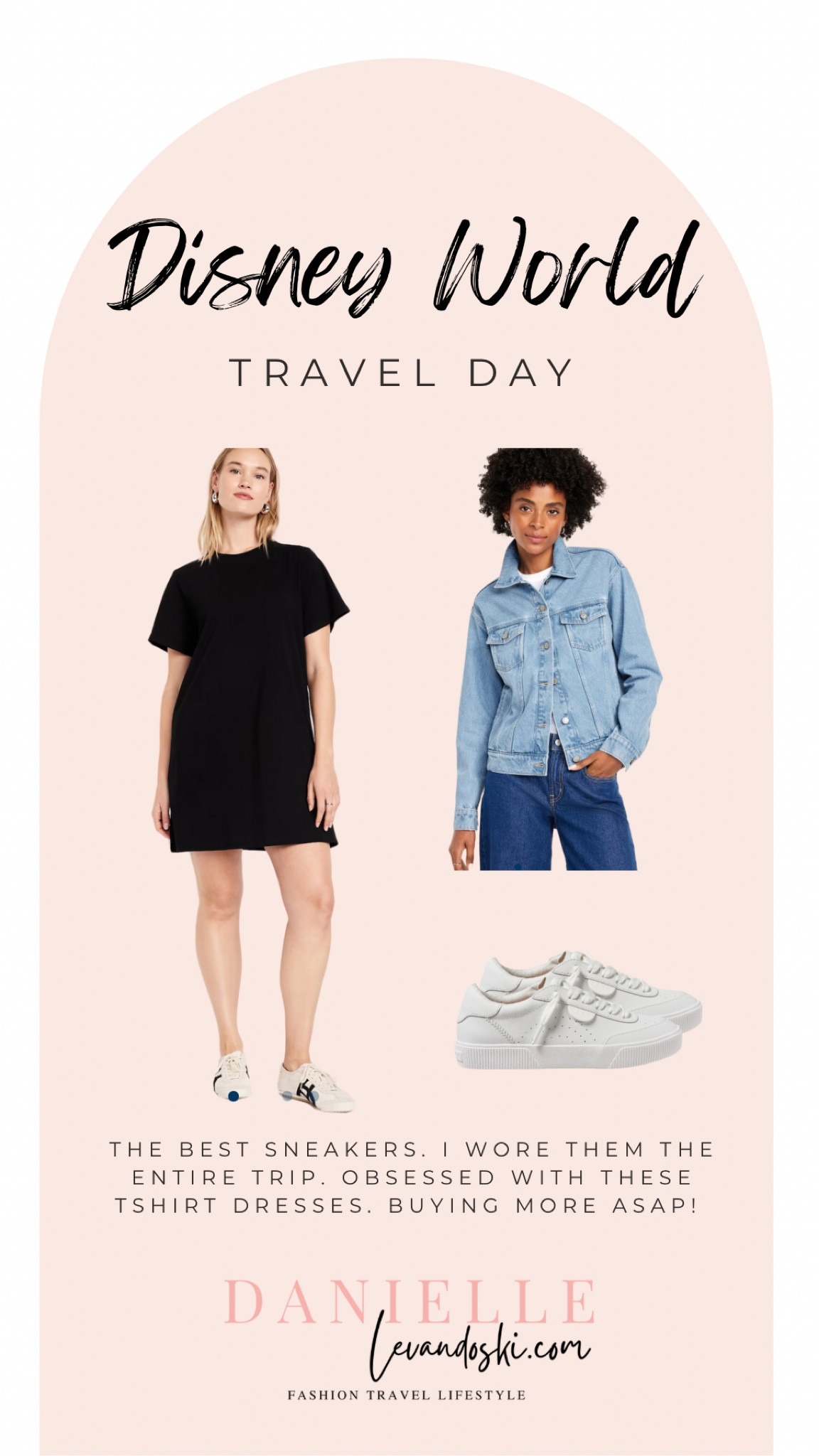 Disney world travel day outfit. Tshirt dress I’m obsessed with paired with my favorite sneakers and jean jacket  

#LTKPetite #LTKFindsUnder50 #LTKTravel