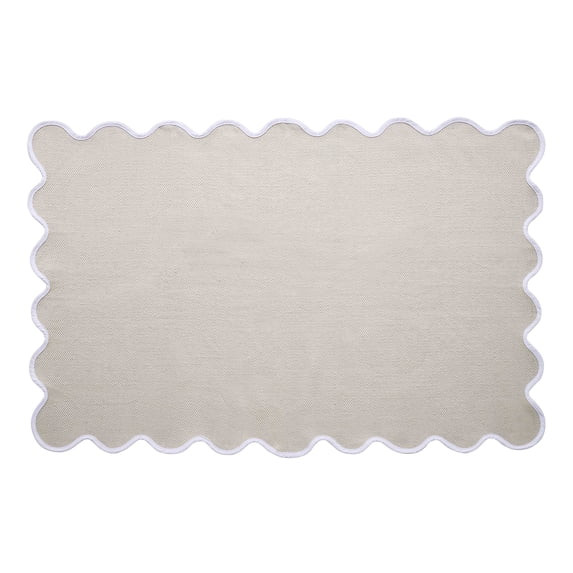 My Texas House Taupe Scallop Indoor/Outdoor Layering Rug, 38" x 58" | Walmart (US)