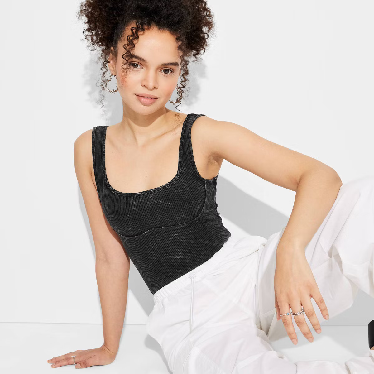 Women's Bust Seam Tank Top - Wild Fable™ Black XS | Target