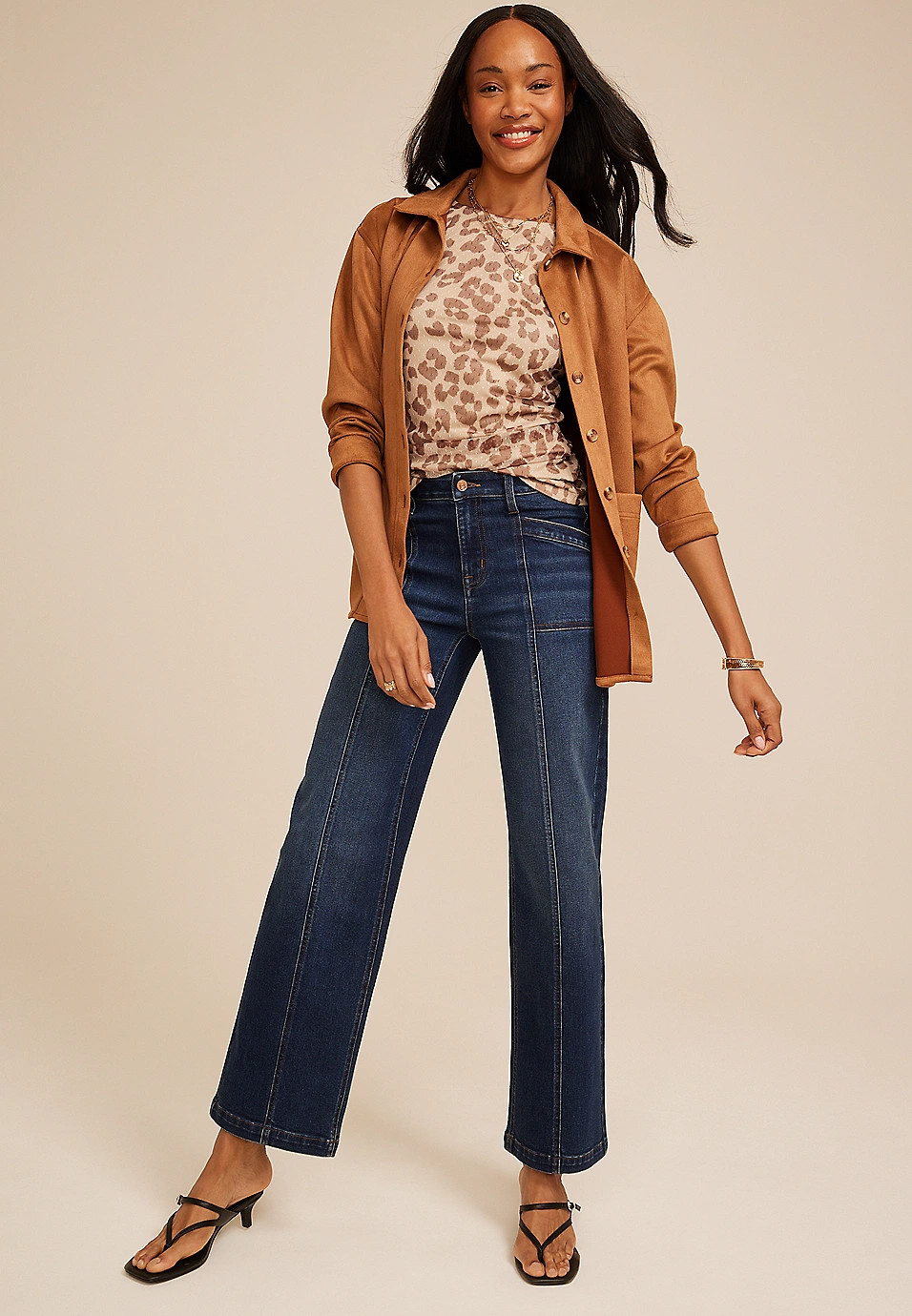 Mesh Animal Print Boat Neck Tank Top | Maurices