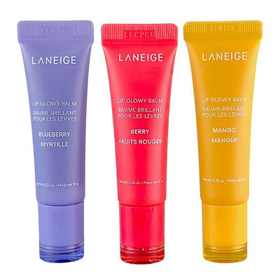 Laneige 3-pc Fresh Fruity VARIETY PACK Lip Glowy Balm  (0.35 oz x 3) Mango, Blueberry Myrtille, Berry - Your daily dose of fruity glow | Target